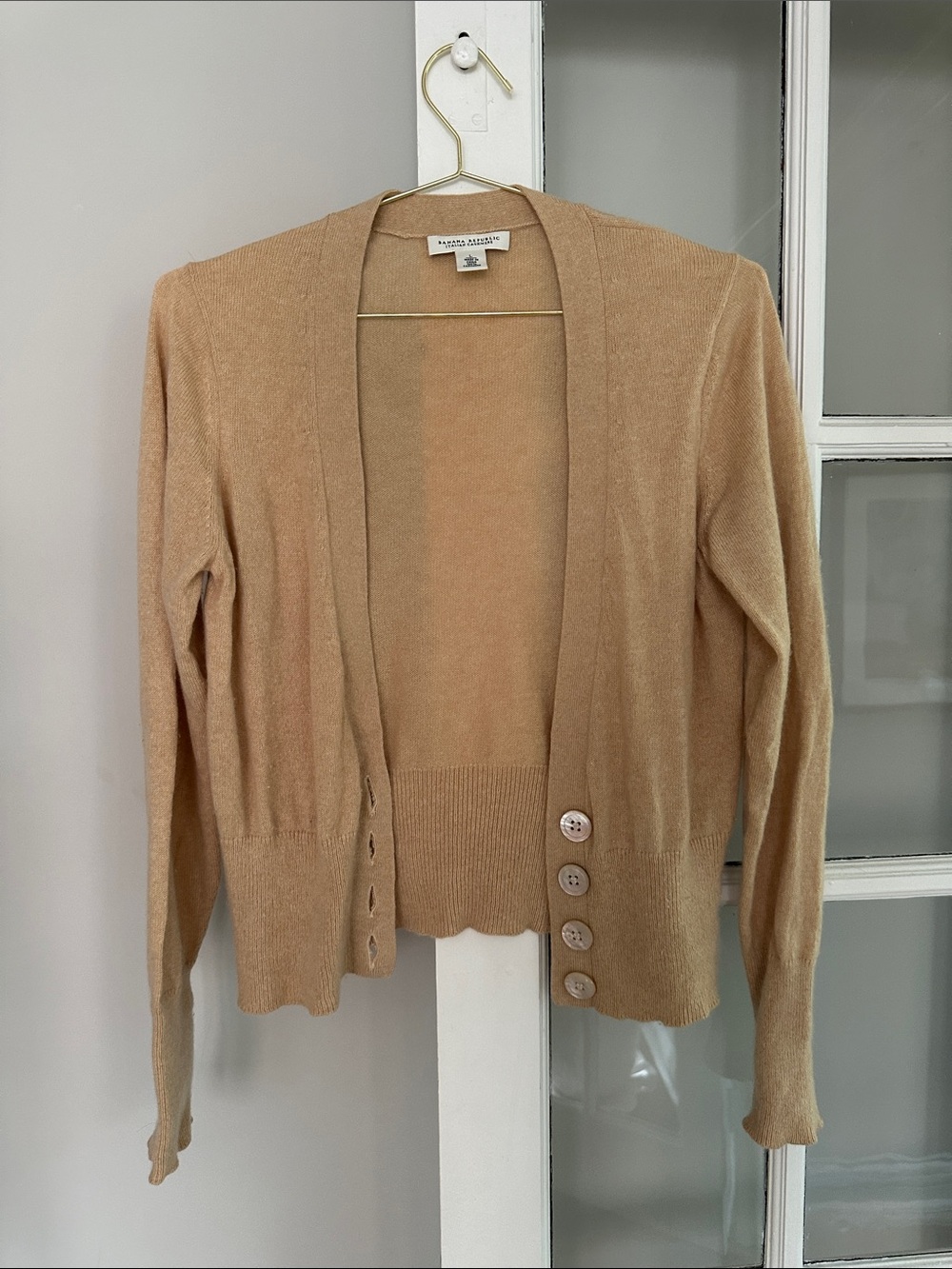 Banana Republic Women's Camel Button-Detail Open Cardigan